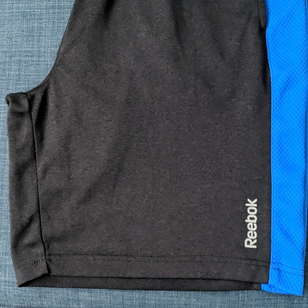 Mens Reebok black and blue gym shorts
